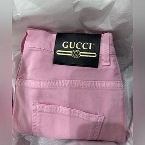 Authentic Gucci cotton pink Jeans size 24.